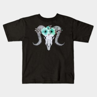 flower crown skull Kids T-Shirt